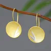 Boucles d'oreilles en peluche Lotus Fun Real 925 Silver Sterling Handmade Feuilles Bulbe Style minimaliste créatif Long pour les femmes Fine Bijoux