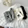 Women Socks Long Tube Women's Cotton Cute Black/White/Grey Breathable Pile Bow Casual Four Seasons