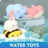 لعبة Baby Bath Toys 2023 لعبة الاستحمام الساخنة اللطيفة الكارتون كاريكاتورية الفيل الضفدع القرش الرش برش رشاش حمام رشاش.