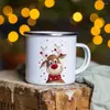 Mugs Cartoon Christmas Tree Enamel Coffee With Handle Cups Home Party Beer Cola Drink Juice Mug Kitchen Drinkware Xmas Gifts