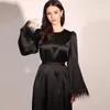 Этническая одежда Женщины Satin Long Dress Arab Burqas Исламские круглые модные кисти