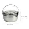 Bols pot camping en acier inoxydable cuisinage de cuisson à la cuisine