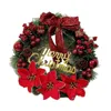 Decoratieve bloemen kerstkrans bessen