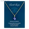 Hänge halsband Lucky Turkish Evil Eye Eye Pendant Choker Halsband för kvinnor Vintage Blue Eye Clavicle Chain Cardboard smycken Friendship Gift240408