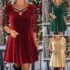 Повседневные платья v Neck Mini Play Retro Women Vintage Prom Party Shiny Sequin V-образное a-neck с мягким путавером с длинными рукавами