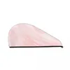 Serviette microfibre filles salle de bain séchage absorbant cheveux rose vague marbre magique douche casquette turban têtes enveloppe