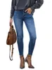 Jeans pour femmes femmes stress skinny crayon dame mid taille vintage pantalon denim cuit