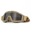 Brillen tactische airsoft paintball bril winddicht anti -mist cs wargame wandelbeveiliging bril past voor tactische helm