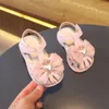 First Walkers Summer Baby Girls Walker Shoes Bow Bow With Love Crown Hollow 2024 Childre