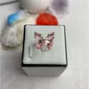 Designer viviane westwood Jewelry Butterfly Ring Womens Simple Personalized Fashionable and Sweet Handicraft Light Luxury Popular Internet Red Wind Glass Open Ri