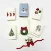 タオルクリスマス刺繍フェイス雪だるまサンタクロースフェイシャルクリーニングクリスマスイヤーギフトバスルームの飾り