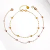 Nimf 18k gouden enkelband voor dames fijne sieraden echte au750 vaste ronde bal glijden puur verstelbare ketting luxe cadeau b511 240408