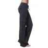 Calça feminina Mulheres Mulheres Solid Solid Ciay Custictring Wide perna as calças de dança de ioga longa para corrida de ginástica de corrida