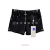 Brand Jeans Shorts Designer feminine soft The correct version of the 2024 Spring Summer new black high waisted cross denim shorts for Have Original Logo