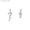 Charm Bling Crystal Musical Notes Womens Pendant Earrings Fashion Party Anniversary Jewelry Accessories Earrings240408