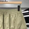 Men's Shorts Summer Drawstring Green Tooling Loose Casual Straight Quick-drying Sports Five-quarter Pants Male Sportswear