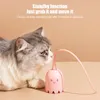 Interaktive Katzenspielzeug USB Electric Intelligent Rolling Ball Toy Cats Haustier Silikon Automatisch rotieren Mausschwanz Kätzchen Teaser Stick 240403