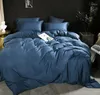 Set di biancheria da letto in fibra di bambù ecologica ecologica grigia azzurra azzurra fogli aderenti fogli a 4 pezzi Set personalizza