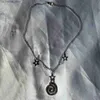 Pendant Necklaces Punk Charm Jewelry Chain Vortex Pendant Necklace Retro Star Necklace Womens Fashion Gothic Necklace Accessories Gleng240408