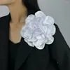 Brooches 19CM Large Flower Brooch Fashion French Badge Satin Ornamental Pin Handmade Clothing Accessory Lapel