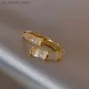 Pierścienie klastra 2023 Nowe białko projektowe Caryophyll Gold Regulted Pierścień do koreańskiej biżuterii modowej Party Luksusowe akcesoria240408
