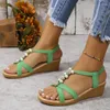 Sandals Beaded Women Wedges Platform Shoes Summer Dress Beach Slippers 2024 Designer Flip Flops Pumps Femme Zapatos Slides