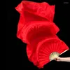 Figurine decorative Fashion Red Color Imition Fans Silk Fans Bamboo Hands Women Girls Dancing Dancing Practice Long Fan Pography Pups