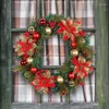 Decorative Flowers Christmas Easter Wreath Ring Pendant Home Window Door Hanging Decor Artificial Garland Xmas Ball Party Decoration 40cm