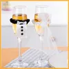 Decorazione per feste Matrimonio da sposa e vino da sposi avvolge il matrimonio bottiglie di vetro di vetro set tazze da tazza