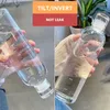 Waterflessen 500/750 ml Glazen fles met grote capaciteit met tijd markerafdekking voor drank transparant melksap cup eenvoudig cadeau