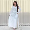 Vêtements ethniques Moyen-Orient Islamique Muslim Muslim Fashion Diamants Abaya Robe de soirée satin Dubaï Arabe Open Front Robe