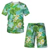 Hawaiian Mens Tracksuit Fruit Plant 3D Print T-Shirt Shorts Set 2 Pieces Streetwear Surdge Sportswear Beach Duits kläder 240408