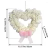 Decorative Flowers W3JA Heart Shaped Flower Wreath White Rose Artificial Garlands For Door Threshold