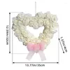 Flores decorativas W3JA Heart Flower Wreath White Rose Garlands artificiais para o limiar de porta