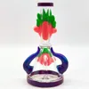 2024 Heady Bong Cam Handcraft 20cm 8 inç 3d yeşil saç serin amin figürü çeşit türü nargile su borusu bong cam bongs 14mm kase