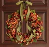 Fiori decorativi artificiale autunno hydrangea ghirlanda decorazione idilliaca muro appeso per le porte del ringraziamento Natale