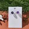 Stud Earrings Round Crystal Bead Earring Natural Gemstone Minimalist Jewelry Supplies Labradorite Lapis Sunstone Amethyst