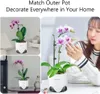 Meshpot 5inch 7inch Orchid Pots with Hole Double Layer Plastic Imitate Ceramic Planter Provide Good Air Circulation 240325