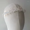 Clip per capelli Slbridal fatti a mano in porcellana in porcellana fiori d'acqua dolce perla per perle per perle per perle da sposa orecchino principessa principessa corona di donne gioielli