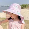 Enfants Sun Hat Summer Kids Outdoor Necy Ear Cover Anti UV Protection Caps de plage Enfants Boy Girl Travel Rabouche Cap pour enfants 240408