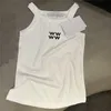 Beskuren tank broderad bokstav t skjortor sexig slingväst för kvinnor designer casual tanks toppar sport tees