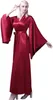 Robes de piste Bourgogne femme de soie robe manches longues de nuit sexy