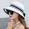 Chapéus de chapéu da bacia do arco chapéus para mulheres de verão chapéu de palha largo larga chapéus de praia viagens viseira tampa de palha acessórios 240327