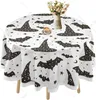 Tanta de mesa Halloween Batch Bats Towled Tonela à prova d'água Capa de jantar de renda para jantar de buffet de café decorativo de 60 polegadas
