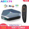 Box 2022 A95X F4 AMLOGIC S905X4 Android 11 8K RGB Light Smart TV Box 4 GB 128G 64 GB 2,4 g/5G WiFi Media Player YouTube Set Top Box