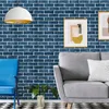 Wallpapers Plane 3D Effect Blue Brick Wallpaper Self-Adhesive Paper For Bedroom Home Decoration Peel And Stick Wall Sticks Easy To Paste