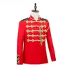 Men's Suits Military Band Royal Guard Blazer Costume Marching Uniform British Jacket Coat Fringe Festival Outfit For Adult