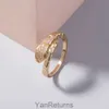 S2576 Fashion Jewelry Rattlesnake Ring Opening Adjustable Copper Inlaid Zircon Snake Rings