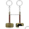 Key Rings Funny Hammer Keychain Pendant Fathers Day Graduation Season Christmas Gift Drop Delivery Jewelry Dhkn1