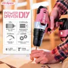 HISPEC 81PC PINK 18V Drift Power Drift sans fil Terminé Kit d'outils à main du garage à domicile pour bricolage 240407